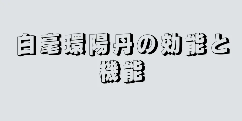 白毫環陽丹の効能と機能