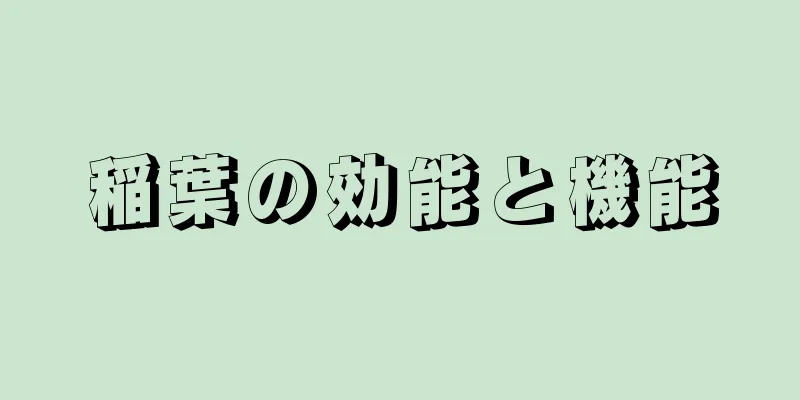 稲葉の効能と機能
