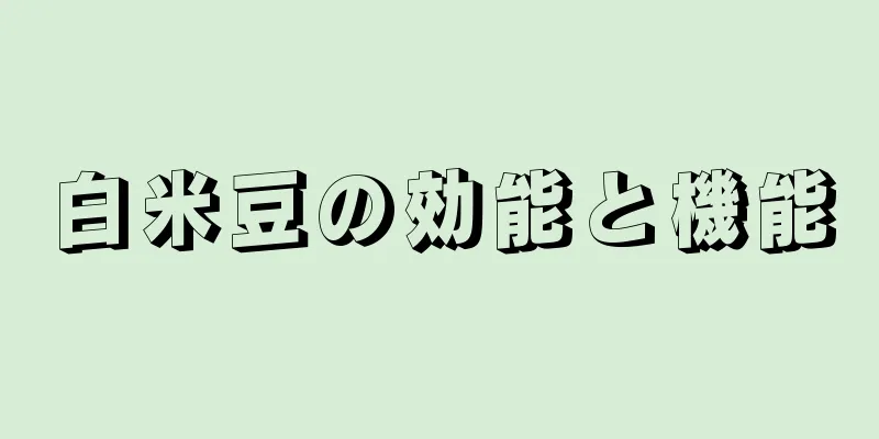白米豆の効能と機能