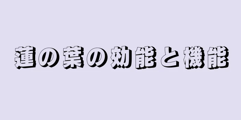 蓮の葉の効能と機能
