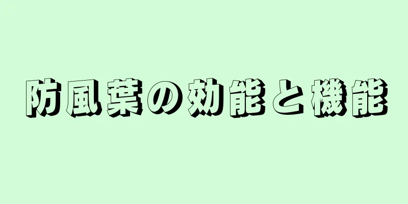 防風葉の効能と機能