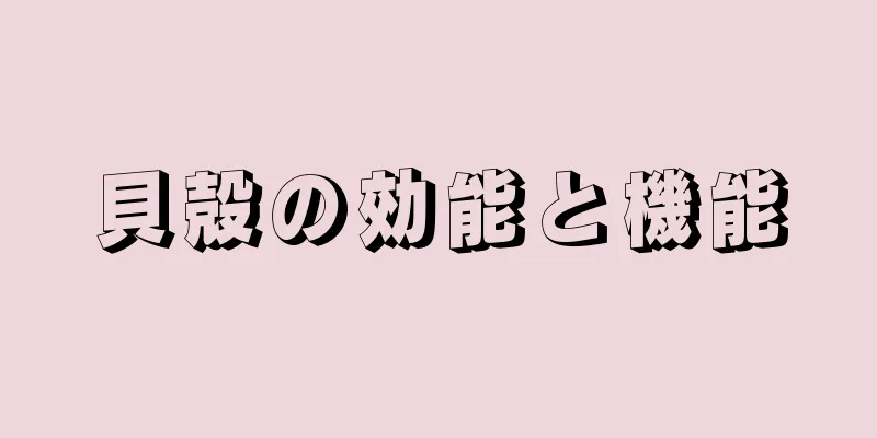 貝殻の効能と機能