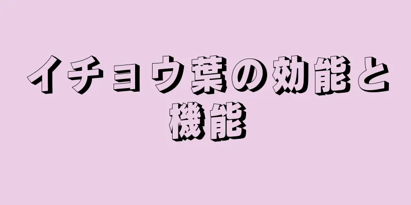 イチョウ葉の効能と機能