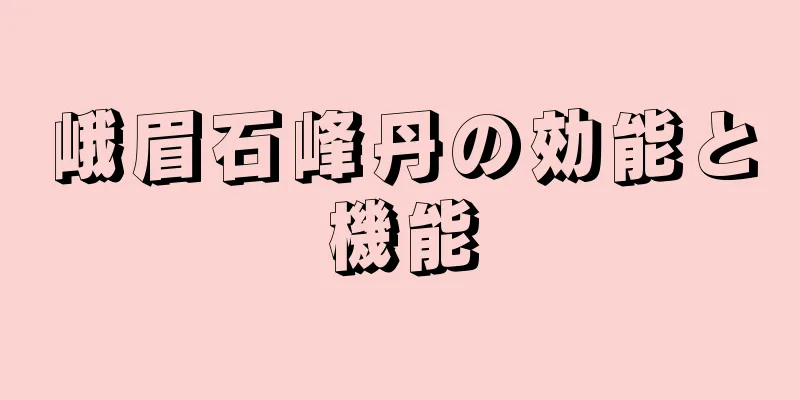 峨眉石峰丹の効能と機能