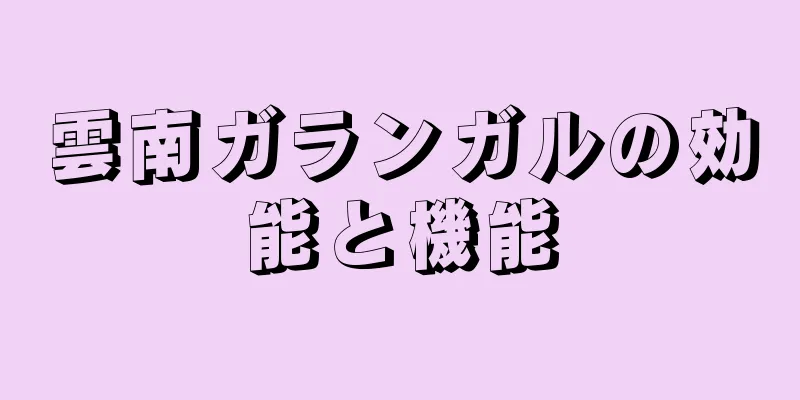 雲南ガランガルの効能と機能