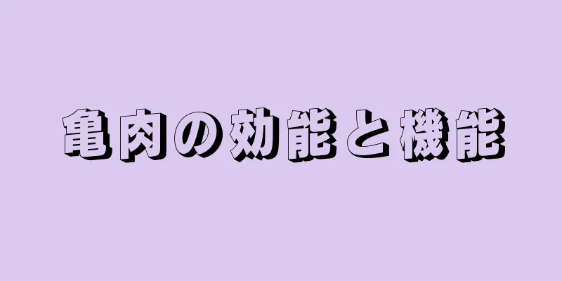 亀肉の効能と機能