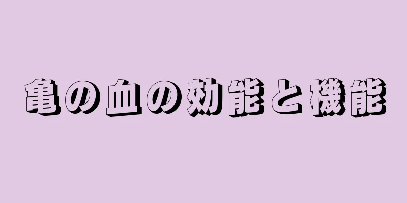 亀の血の効能と機能