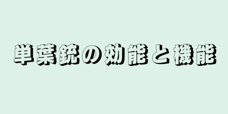 単葉銃の効能と機能