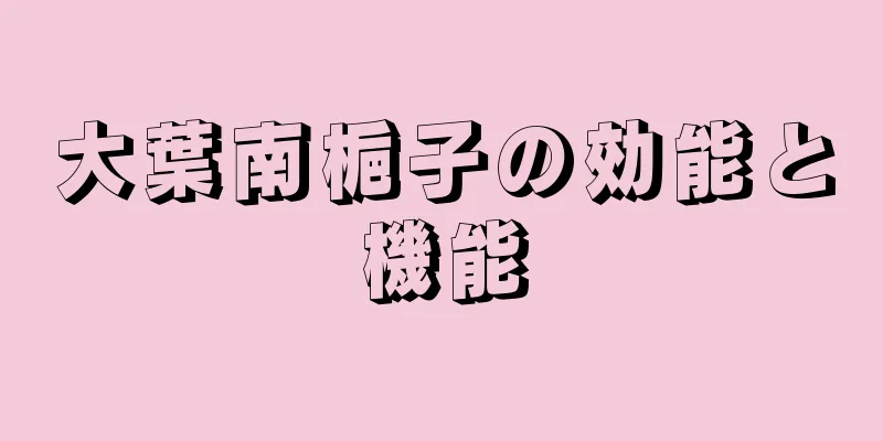 大葉南梔子の効能と機能