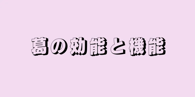 葛の効能と機能