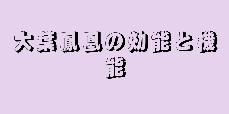 大葉鳳凰の効能と機能
