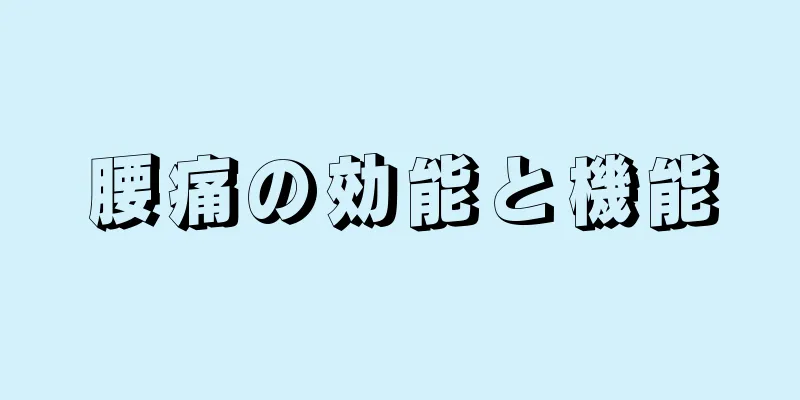 腰痛の効能と機能