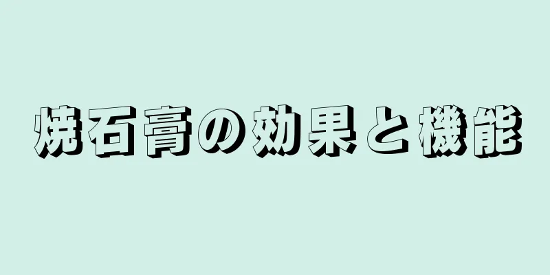 焼石膏の効果と機能