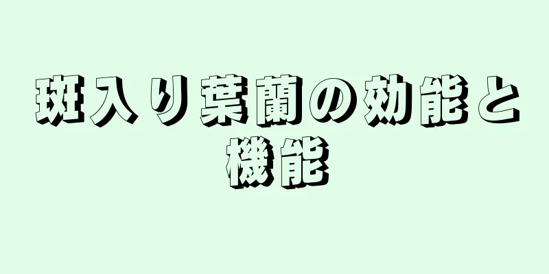 斑入り葉蘭の効能と機能
