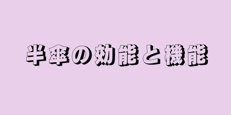 半傘の効能と機能