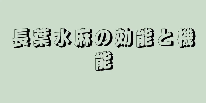 長葉水麻の効能と機能