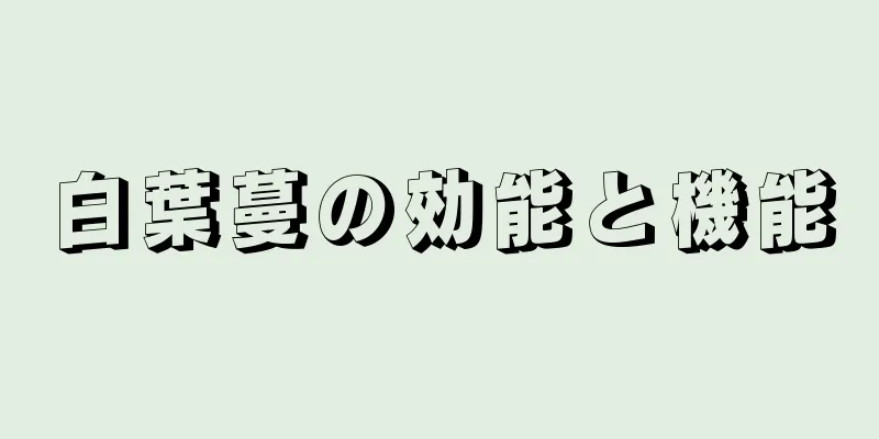 白葉蔓の効能と機能