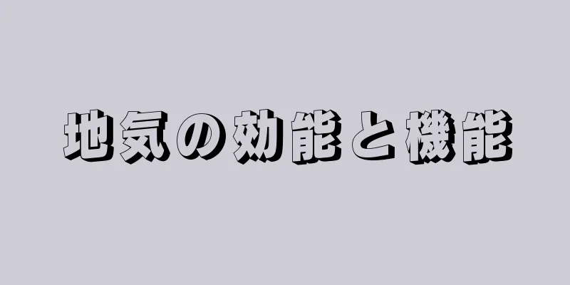 地気の効能と機能