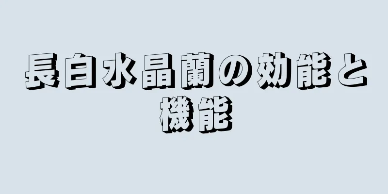 長白水晶蘭の効能と機能
