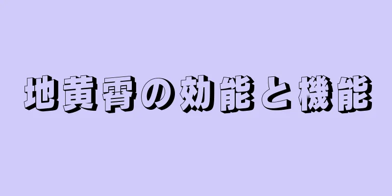 地黄霄の効能と機能