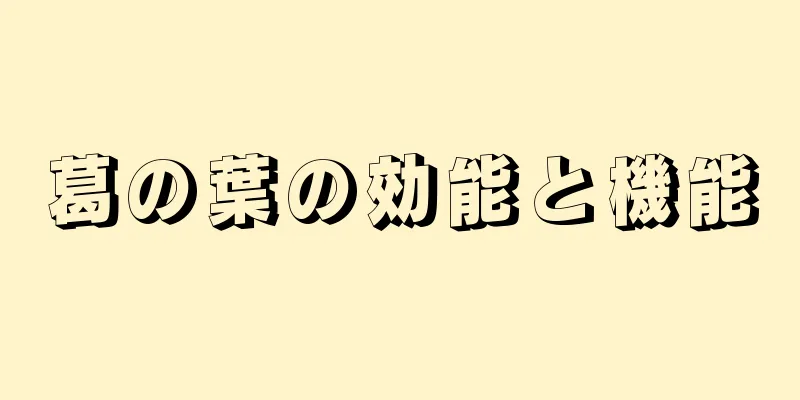 葛の葉の効能と機能