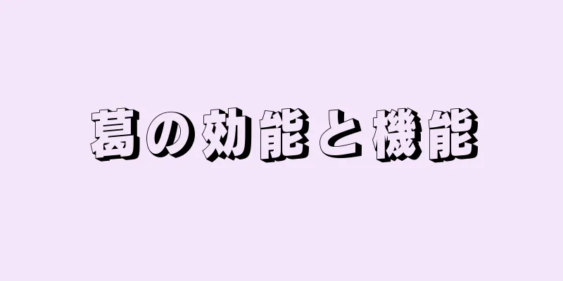 葛の効能と機能