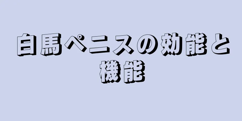 白馬ペニスの効能と機能