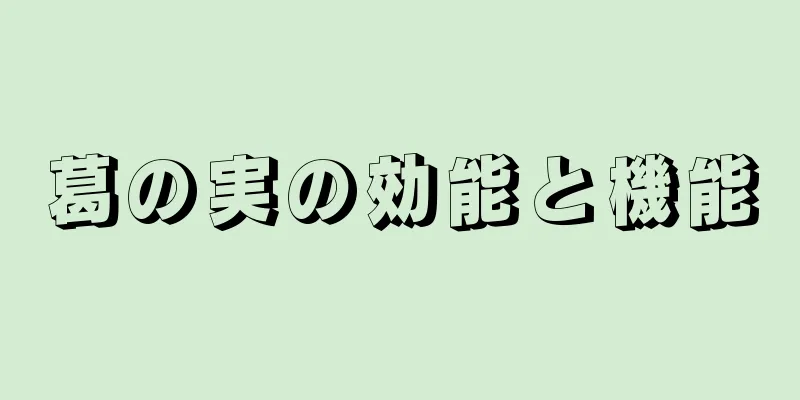 葛の実の効能と機能