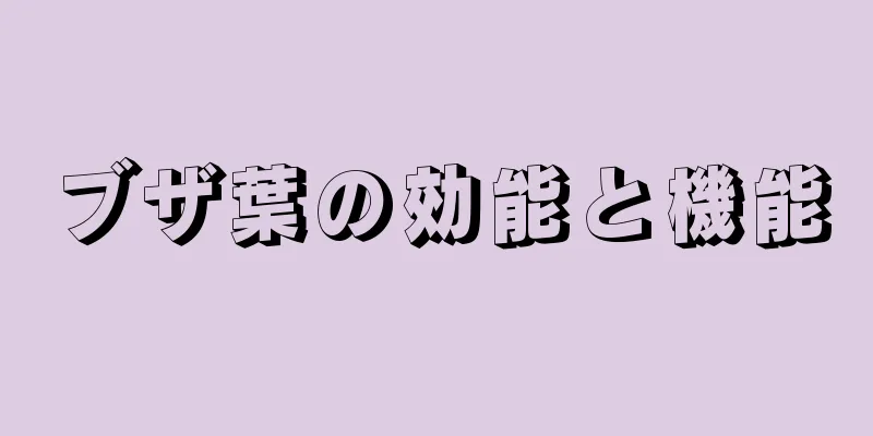 ブザ葉の効能と機能