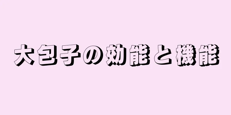 大包子の効能と機能