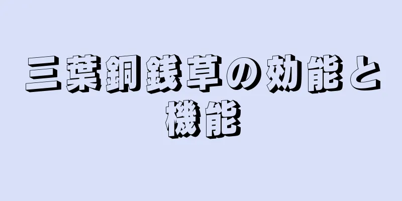 三葉銅銭草の効能と機能