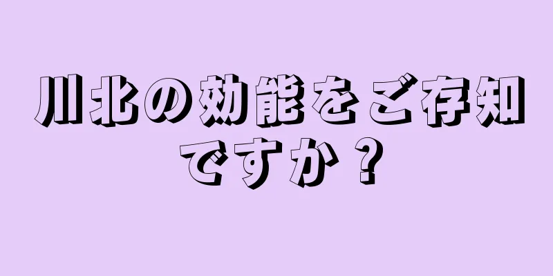 川北の効能をご存知ですか？