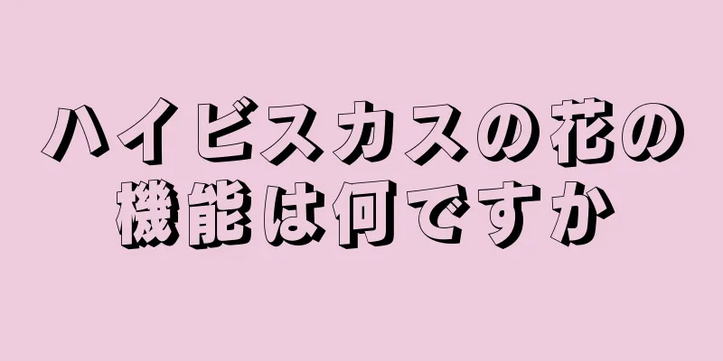 ハイビスカスの花の機能は何ですか