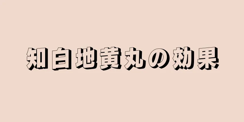 知白地黄丸の効果