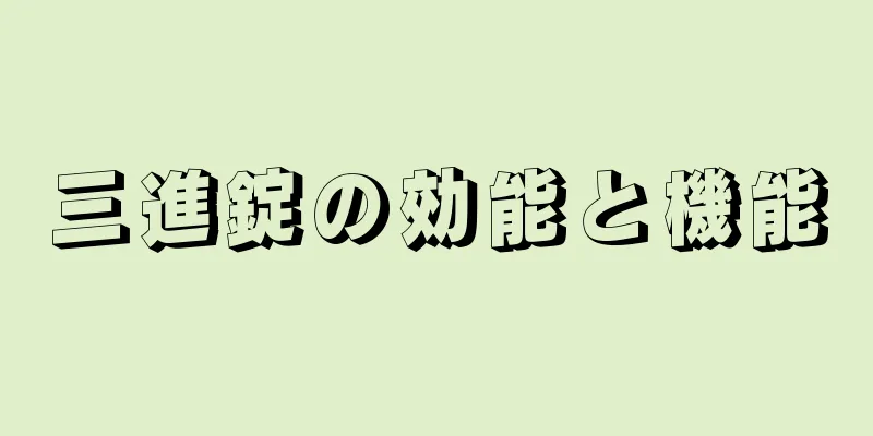 三進錠の効能と機能
