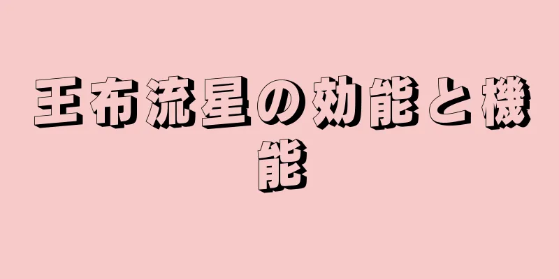 王布流星の効能と機能