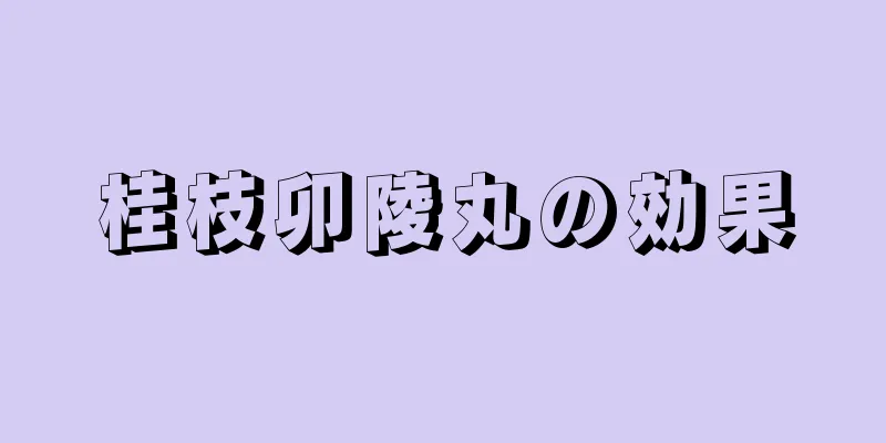 桂枝卯陵丸の効果