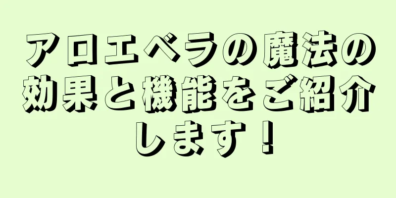 アロエベラの魔法の効果と機能をご紹介します！